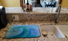 Load image into Gallery viewer, Abstract Wave Dish Drying Mat – Absorbent, Artistic Kitchen Essentials BB8531DDM