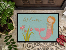 Load image into Gallery viewer, Mermaid with Cat Welcome Doormat - 18x27 Decorative Floor Mat – Indoor/Outdoor Rug with Artistic Flair BB8548MAT