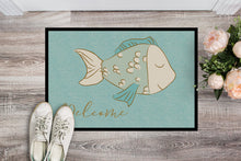 Load image into Gallery viewer, Blue Fish Welcome Doormat - 18x27 Decorative Floor Mat – Indoor/Outdoor Rug with Artistic Flair BB8549MAT