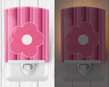Load image into Gallery viewer, Pink Flower on Stripes Ceramic Night Light BB8595CNL