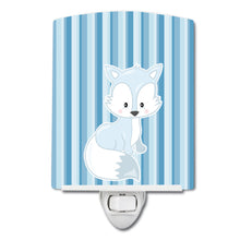 Load image into Gallery viewer, Fox on Blue Stripes Ceramic Night Light BB8599CNL