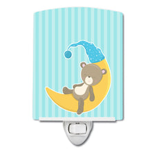 Load image into Gallery viewer, Baby Boy Bear on Moon Ceramic Night Light BB8612CNL