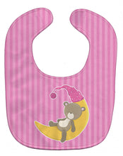 Load image into Gallery viewer, Baby Girl Bear on Moon Baby Bib BB8613BIB