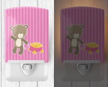 Load image into Gallery viewer, Baby Girl Bear Wagon Ceramic Night Light BB8619CNL