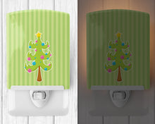 Load image into Gallery viewer, Holiday Christmas Tree and Stripes Ceramic Night Light BB8682CNL