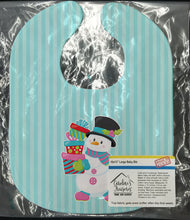 Load image into Gallery viewer, Christmas Snowman and Stripes Baby Bib BB8685BIB