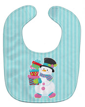 Load image into Gallery viewer, Christmas Snowman and Stripes Baby Bib BB8685BIB