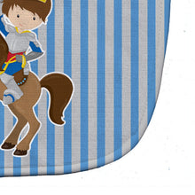 Load image into Gallery viewer, Brunette Boy Knight on Horse Baby Bib BB8745BIB