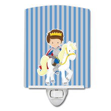 Load image into Gallery viewer, Brunette Boy Prince on Horse #2 Ceramic Night Light BB8750CNL