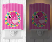Load image into Gallery viewer, Flamingo Flower Wreath Ceramic Night Light BB8768CNL