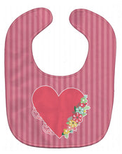 Load image into Gallery viewer, Heart and Flowers Baby Bib BB8771BIB