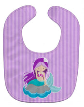 Load image into Gallery viewer, Beach Mermaid Purple Hair Baby Bib BB8831BIB