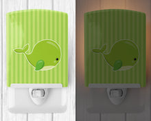 Load image into Gallery viewer, Nautical Whale Green Charlie Ceramic Night Light BB8881CNL