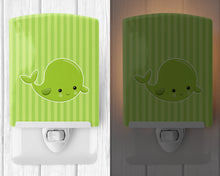 Load image into Gallery viewer, Nautical Whale Green Ceramic Night Light BB8882CNL