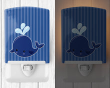 Load image into Gallery viewer, Nautical Whale Blue #2 Ceramic Night Light BB8885CNL