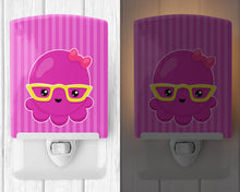 Load image into Gallery viewer, Nautical Pink Octopus with Glasses Ceramic Night Light BB8909CNL