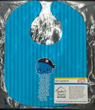 Load image into Gallery viewer, Nautical Pirate Jellyfish Blue Baby Bib BB8915BIB