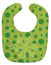 Load image into Gallery viewer, Christmas Snowflake Green Baby Bib BB8948BIB