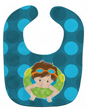 Load image into Gallery viewer, Summer Pool Boy in Tube Brunette Baby Bib BB8996BIB
