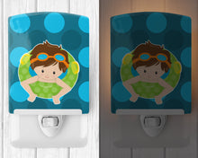 Load image into Gallery viewer, Summer Pool Boy in Tube Brunette Ceramic Night Light BB8996CNL