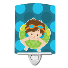 Load image into Gallery viewer, Summer Pool Boy in Tube Brunette Ceramic Night Light BB8996CNL