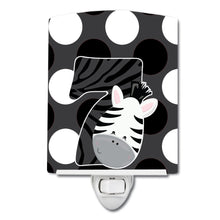 Load image into Gallery viewer, Zoo Number 7 Zebra Ceramic Night Light BB9014CNL