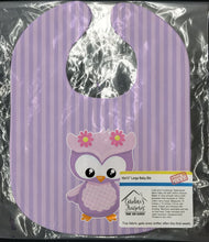 Load image into Gallery viewer, Girl Bird on Purple Baby Bib BB9045BIB