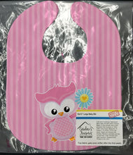 Load image into Gallery viewer, Girl Bird with Flower Pink Baby Bib BB9049BIB