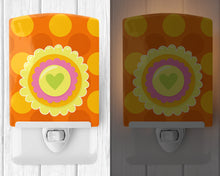 Load image into Gallery viewer, Heart Flower Orange Ceramic Night Light BB9051CNL