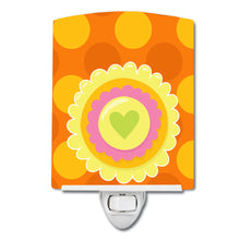 Load image into Gallery viewer, Heart Flower Orange Ceramic Night Light BB9051CNL