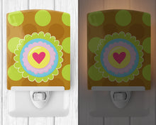 Load image into Gallery viewer, Heart Flower Green Ceramic Night Light BB9052CNL