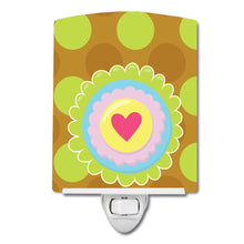 Load image into Gallery viewer, Heart Flower Green Ceramic Night Light BB9052CNL
