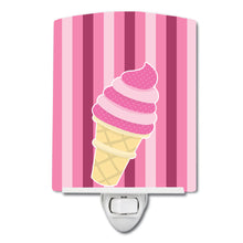 Load image into Gallery viewer, Ice Cream Cone Pink Swirl Ceramic Night Light BB9065CNL