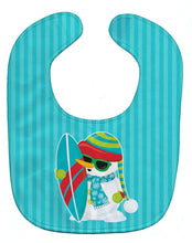 Load image into Gallery viewer, Beach Snowman Surfer Baby Bib BB9076BIB