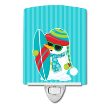 Load image into Gallery viewer, Beach Snowman Surfer Ceramic Night Light BB9076CNL