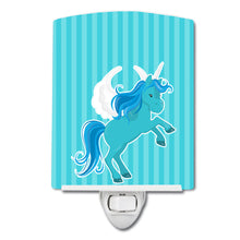 Load image into Gallery viewer, Unicorn Blue Stripes Ceramic Night Light BB9086CNL