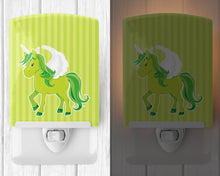 Load image into Gallery viewer, Unicorn Green Stripes Ceramic Night Light BB9088CNL