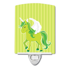 Load image into Gallery viewer, Unicorn Green Stripes Ceramic Night Light BB9088CNL