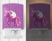Load image into Gallery viewer, Unicorn Purple Stripes Ceramic Night Light BB9089CNL