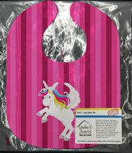 Load image into Gallery viewer, Unicorn Pink Stripes Baby Bib BB9090BIB