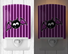 Load image into Gallery viewer, Halloween Bat Purple Stripes Ceramic Night Light BB9111CNL