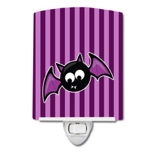 Load image into Gallery viewer, Halloween Bat Purple Stripes Ceramic Night Light BB9111CNL