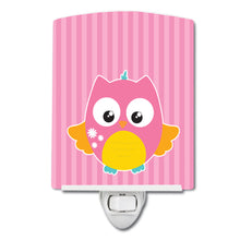 Load image into Gallery viewer, Owl and Pink Stripes Ceramic Night Light BB9114CNL