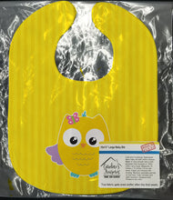 Load image into Gallery viewer, Owl and Yellow Stripes Baby Bib BB9115BIB