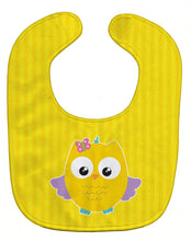 Load image into Gallery viewer, Owl and Yellow Stripes Baby Bib BB9115BIB