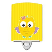 Load image into Gallery viewer, Owl and Yellow Stripes Ceramic Night Light BB9115CNL