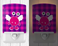 Load image into Gallery viewer, Monster Angel on Plaid Ceramic Night Light BB9118CNL