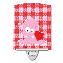 Load image into Gallery viewer, Cupid Monster Angel on Plaid Ceramic Night Light BB9119CNL