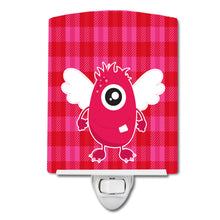 Load image into Gallery viewer, Monster Angel on Plaid #2 Ceramic Night Light BB9120CNL