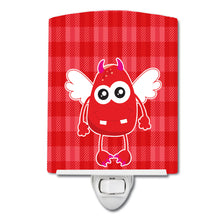 Load image into Gallery viewer, Cupid Monster Angel on Plaid #4 Ceramic Night Light BB9124CNL